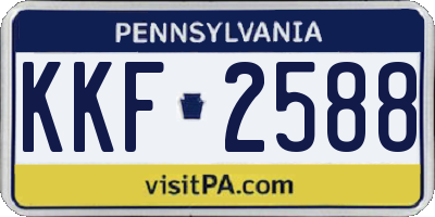 PA license plate KKF2588