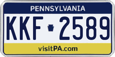 PA license plate KKF2589