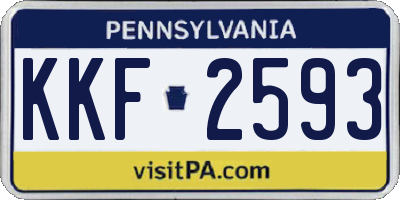 PA license plate KKF2593