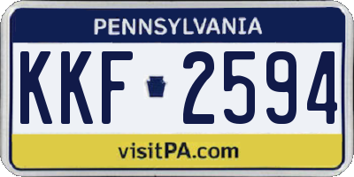 PA license plate KKF2594