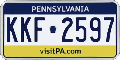 PA license plate KKF2597