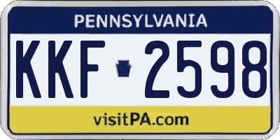 PA license plate KKF2598