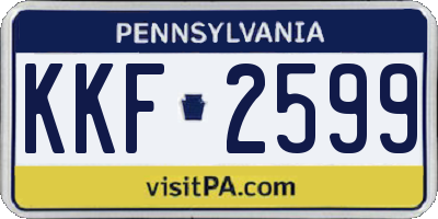 PA license plate KKF2599