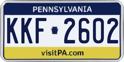PA license plate KKF2602