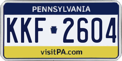 PA license plate KKF2604