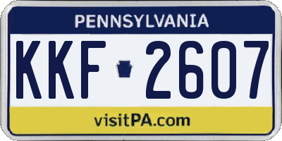 PA license plate KKF2607