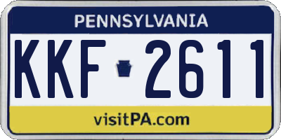 PA license plate KKF2611