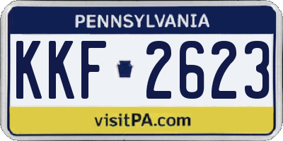 PA license plate KKF2623