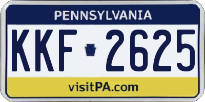 PA license plate KKF2625