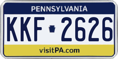 PA license plate KKF2626