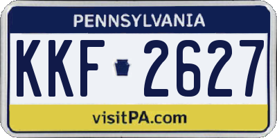 PA license plate KKF2627