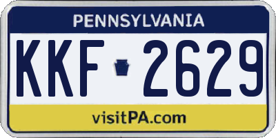 PA license plate KKF2629