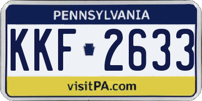 PA license plate KKF2633