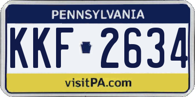 PA license plate KKF2634