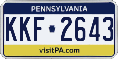 PA license plate KKF2643