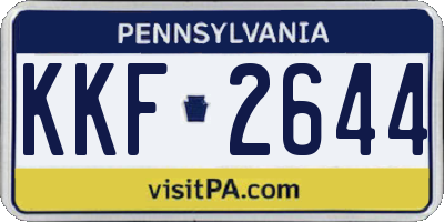 PA license plate KKF2644