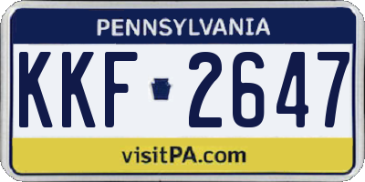 PA license plate KKF2647