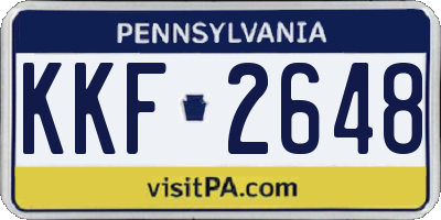 PA license plate KKF2648