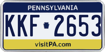PA license plate KKF2653