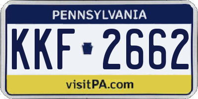 PA license plate KKF2662