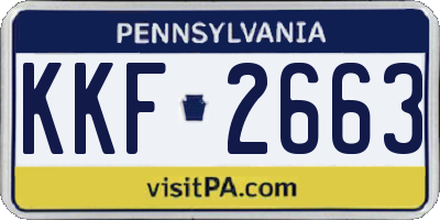 PA license plate KKF2663