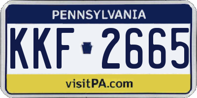 PA license plate KKF2665