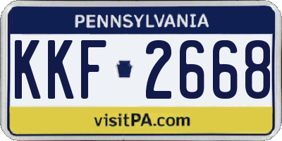 PA license plate KKF2668