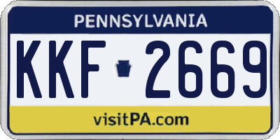 PA license plate KKF2669