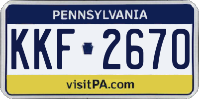 PA license plate KKF2670