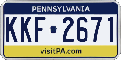 PA license plate KKF2671