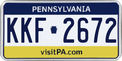 PA license plate KKF2672