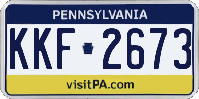PA license plate KKF2673
