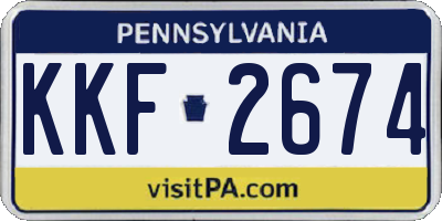 PA license plate KKF2674