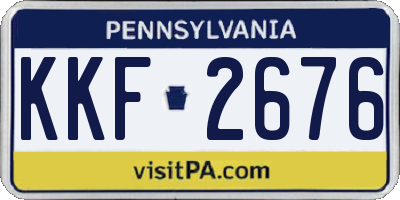 PA license plate KKF2676