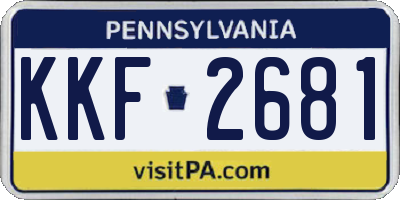 PA license plate KKF2681