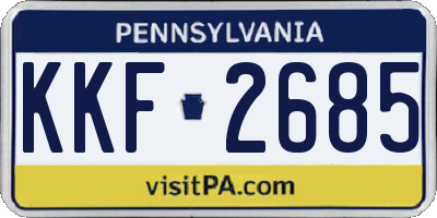 PA license plate KKF2685