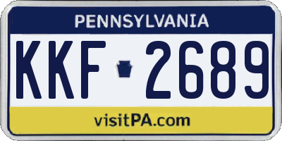 PA license plate KKF2689
