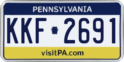 PA license plate KKF2691
