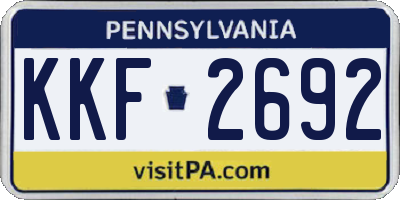 PA license plate KKF2692