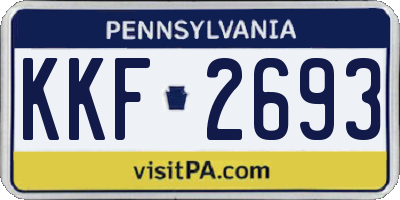 PA license plate KKF2693