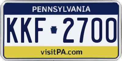 PA license plate KKF2700