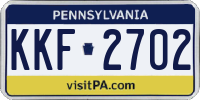 PA license plate KKF2702