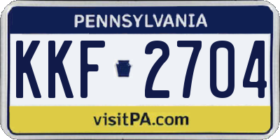 PA license plate KKF2704