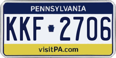 PA license plate KKF2706