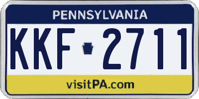 PA license plate KKF2711