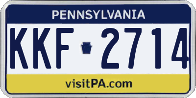 PA license plate KKF2714