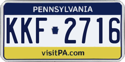 PA license plate KKF2716