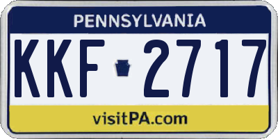 PA license plate KKF2717