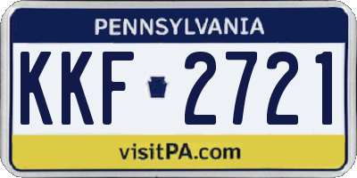 PA license plate KKF2721