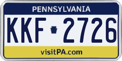 PA license plate KKF2726